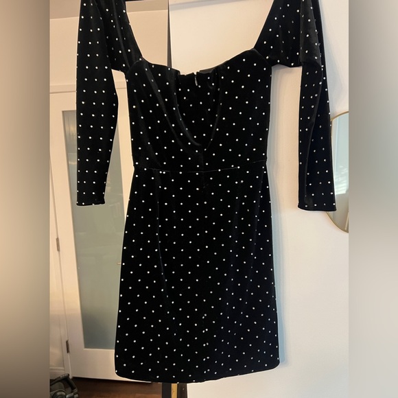 Michael Costello x Revolve London Dress in Black Velvet & Rhinestones XS - Picture 7 of 13